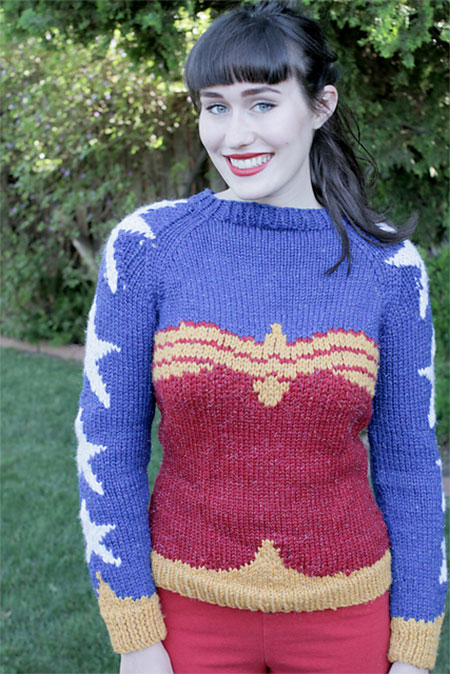 Knitted Wonder Woman Sweater