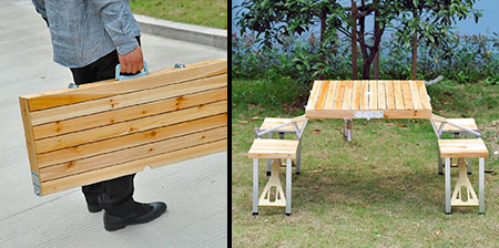 Briefcase Picnic Table