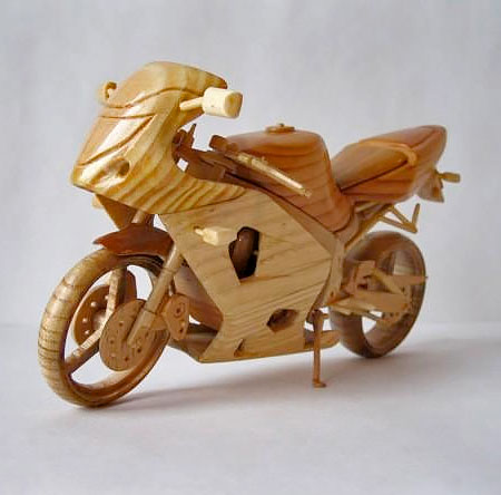 Miniature Wooden Motorcycle