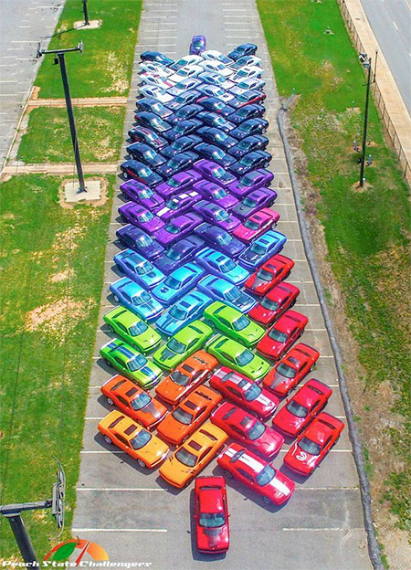 Dodge Challenger Car Rainbow