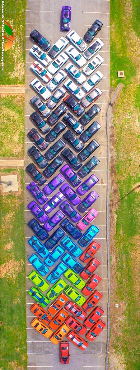 Rainbow Made of Cars