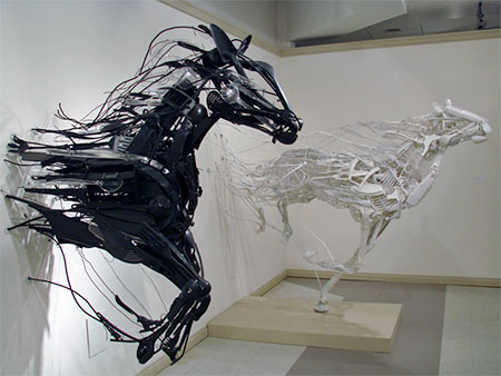 Plastic Utensils Sculptures