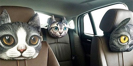 Cat Car Headrest Pillow