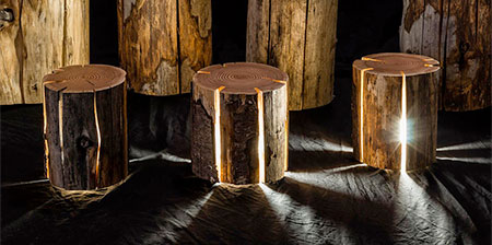 Cracked Log Lamps