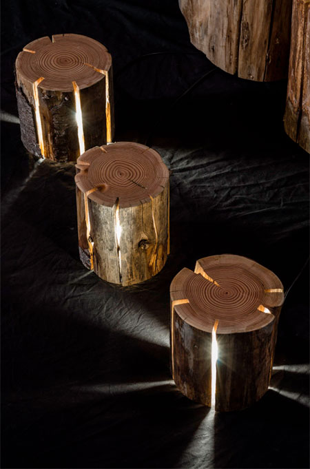 Duncan Meerding Cracked Log Lamps