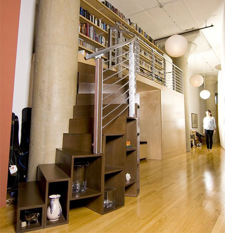 Bookshelf Spiral Stairs