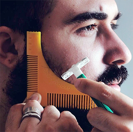 Beard Styling and Shaping Template Comb Tool
