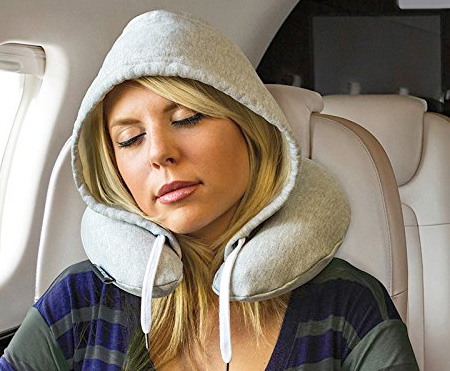 Inflatable Travel Hoodie Pillow