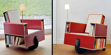 Mobile Bookshelf Chair
