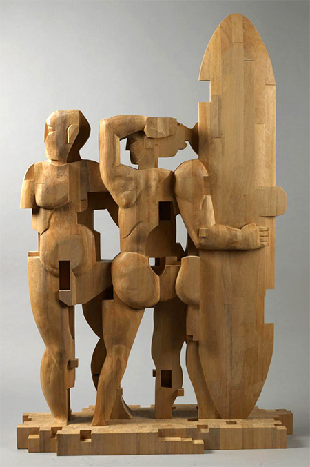 Pixelated Wooden Sculpture