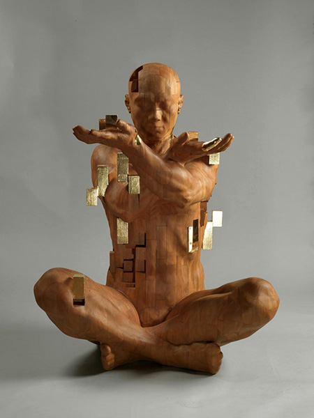 Hsu Tung Han Pixelated Wooden Sculptures