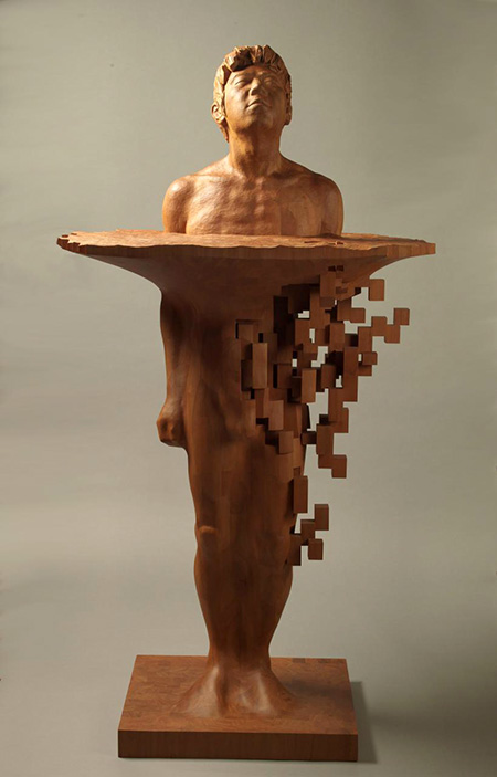 Hsu Tung Han Pixelated Wood Sculptures