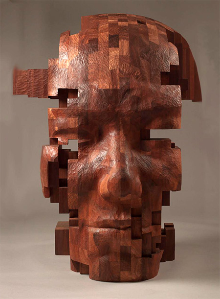 Hsu Tung Han Pixelated Wood Sculpture