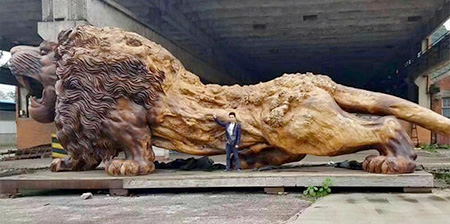 Giant Wooden Lion