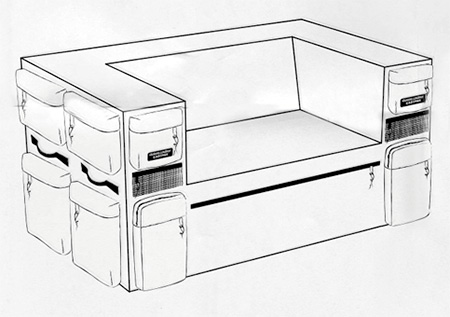 Sofa Made of Backpacks