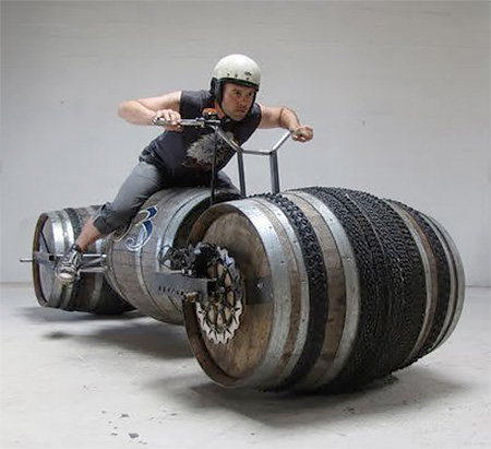 Bicycle Made of Barrels