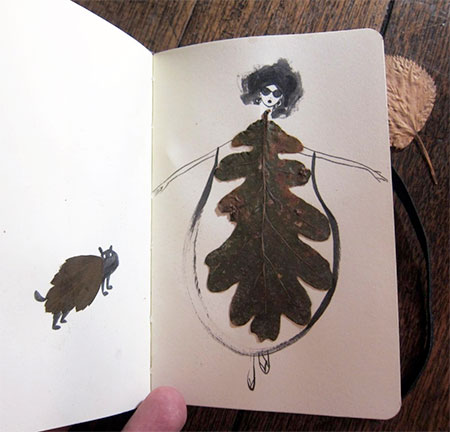 Drawings Made With Leaves