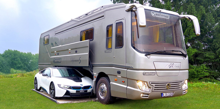 Motorhome with Car Garage