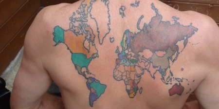 World Map Tattoo