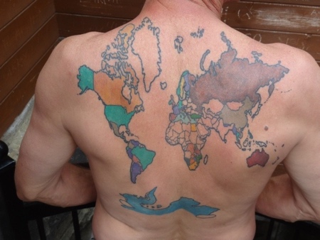 World Map Traveler Tattoo