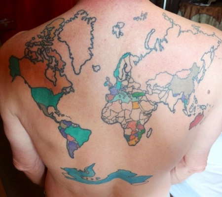 Bill Passman World Map Tattoo