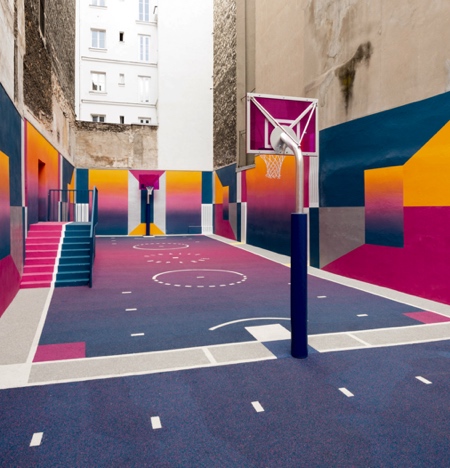 Colorful Basketball Court