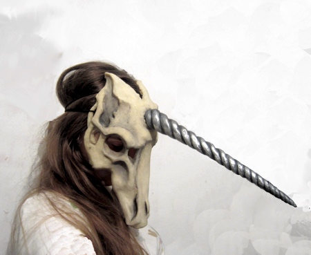 Realistic Unicorn Skull Mask