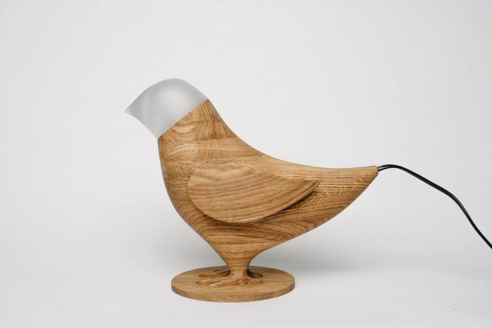 Fajno Wooden Bird Lamp