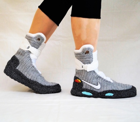 Back to the Future Knitted Slippers