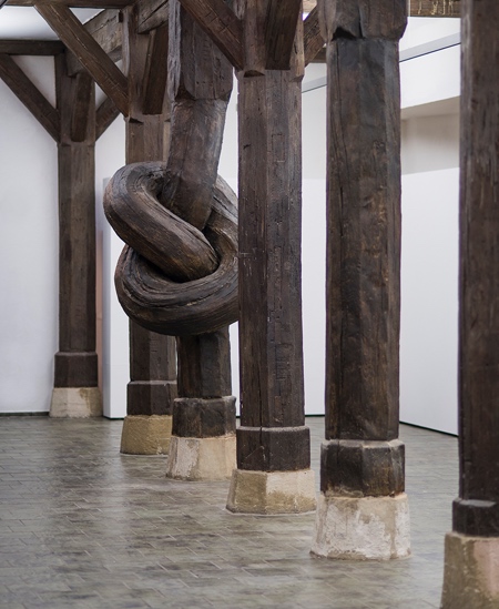 Alex Chinneck Wooden Knot Column