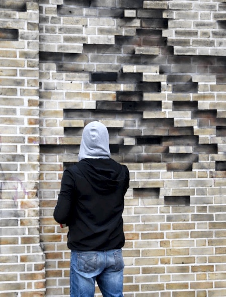 Brick Wall Tree Illusion