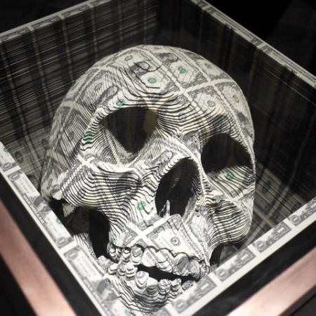 Skull Made of Dollar Bills