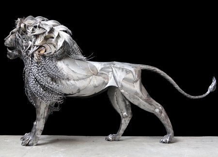 Metal Lion Sculpture