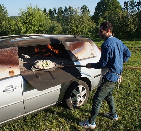 Car Turned into Pizza Oven