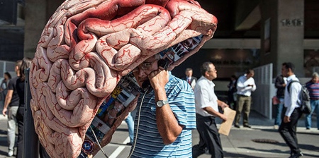 Giant Brain Phone Booth