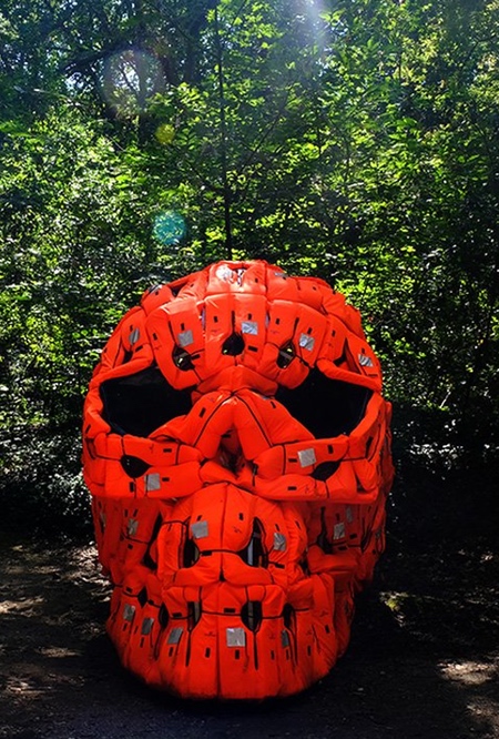 Human Skull Made of Life Vest