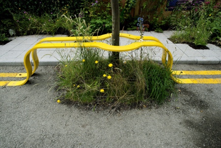 Yellow Road Lines Bench