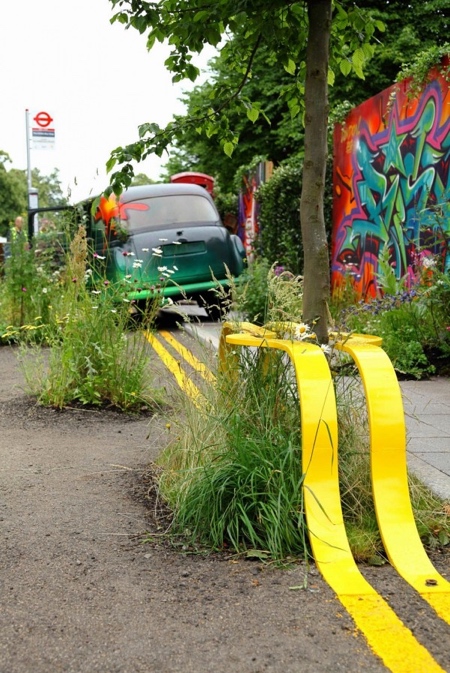 Yellow Street Lines Bench