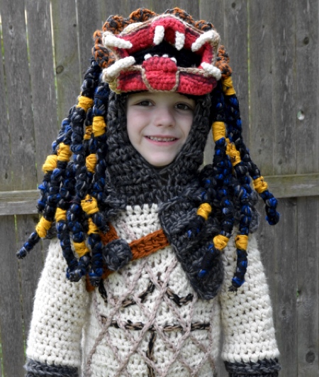 Hand-Crocheted Predator Costume