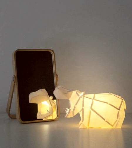 Roaring Hippo Paper Lamp