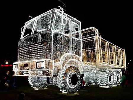 Christmas MAZ Truck Sculpture