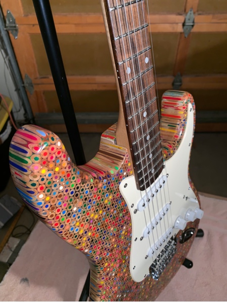 Guitar Made of Colored Pencils