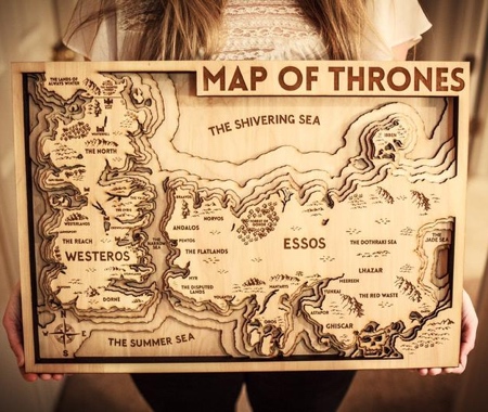 Game of Thrones 3D Wood Map