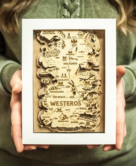 Game of Thrones Wooden Map