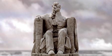 Abraham Lincoln Sand Sculpture