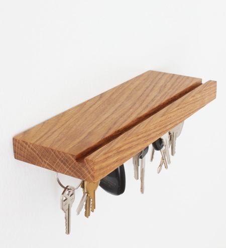 Wooden Magnetic Key Holder Shelf