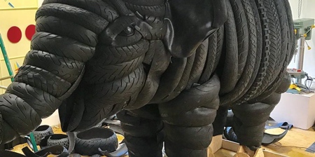 Elephant Made of Tires