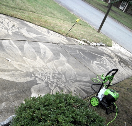 Power Washer Driveway Art