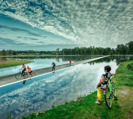 Cycle Through Water Bridge