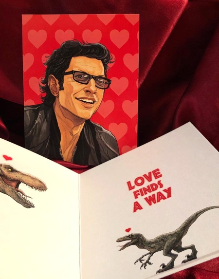 Ian Malcolm JURASSIC PARK Valentines Day Card